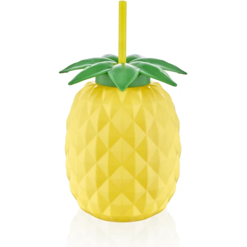 Стакан Qlux Eco Pineapple Bottle Ананас с трубочкой 0.8 л (L-00807)