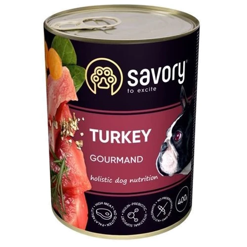 Вологий корм Savory для дорослих собак з індичкою 400 г (30518)