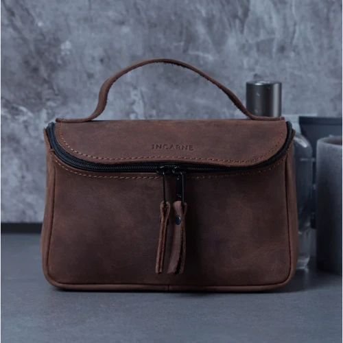 Косметичка INCARNE Timeless Коричневый M 22x13.5x10 см фото 4