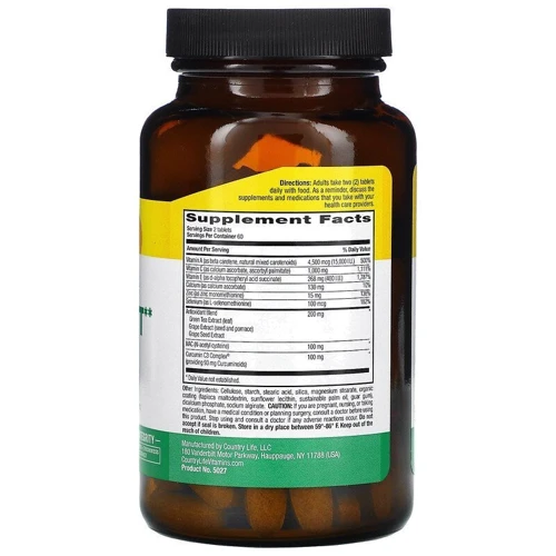 Country Life Super 10 Antioxidant Антиоксидант вітамінно-мінеральний комплекс 120 таблеток: Тип Комплексные