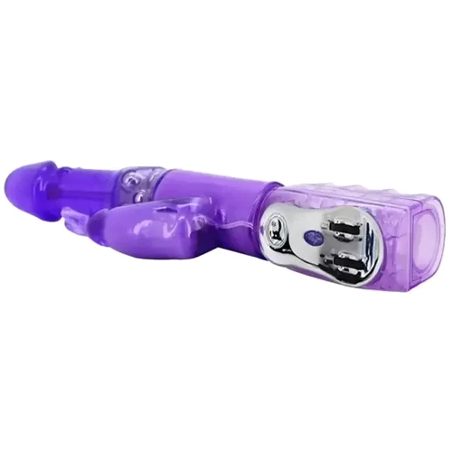 Вибратор с стимулятором клитора и функцией ротации BAILE - Travel partner Purple (BW-020236R)