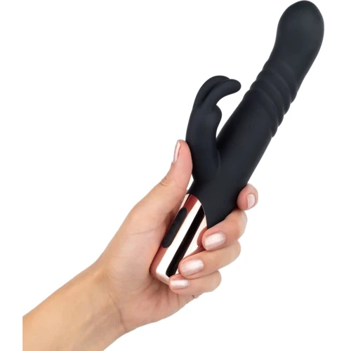 Вибратор-кролик Rosy Gold - Rabbit Vibrator with thrusting function - Black