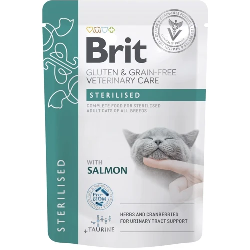 Влажный корм Brit GF VetDiet Care Sterilised для котов с лососем 12 x 85 г (8595602566761): Тип Влажный корм