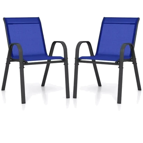 Комплект садовых стульев Costway Patio с подлокотниками синий (5900779833670)