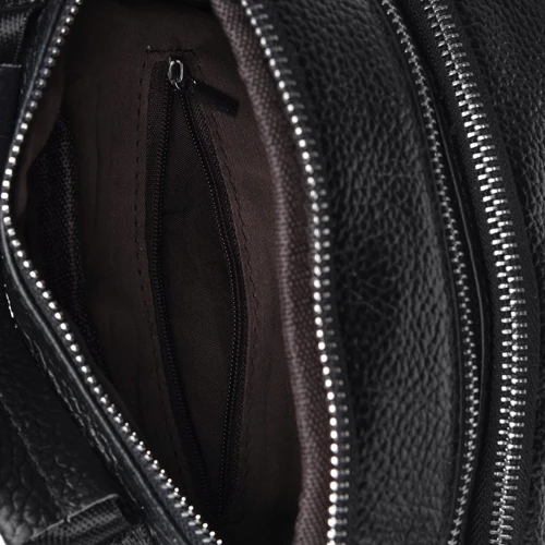 Мужская сумка через плечо Keizer черная (K13657-black): Материал Натуральная кожа