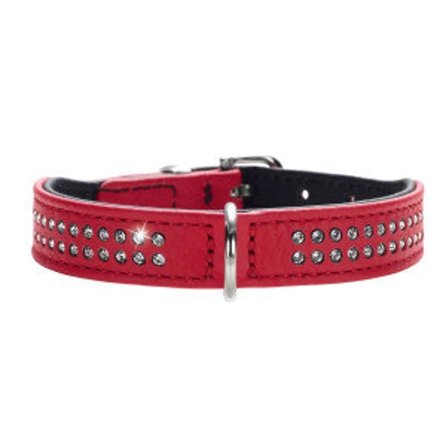 Нашийник круглий Hunter Diamond Petit шкіряний 30 мм 23-27 см червоний (4016739477194)