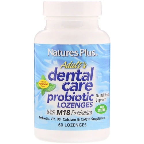 Nature's Plus, Adult's Dental Care Probiotic, Natural Peppermint Flavor, 60 Lozenges (NAP-04383): Тип Пробиотики