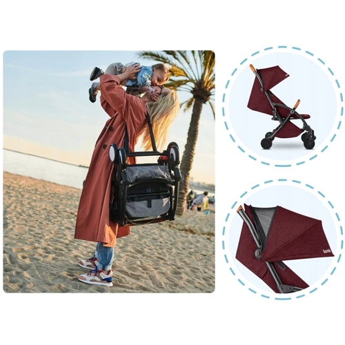 Прогулочная коляска Lionelo Julie Black/Burgundy: Тип коляски Прогулочная
