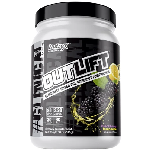 Предтренировочный комплекс Nutrex Outlift 500g / 20 servings / Blackberry Lemonade