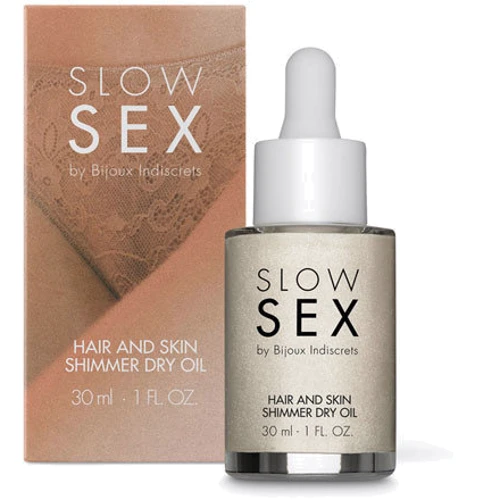 Мерехтливе сухе масло-шиммер для тіла та волосся, 30 мл Slow Sex by Bijoux Indiscrets (Іспанія)