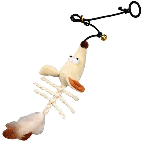 Игрушка для кошек Flamingo Skeleton Mouse подвесная мышь с кошачьей мятой плюш 20х9х5 см (43226)