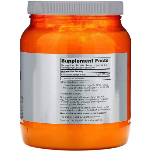 Амінокислота для спорту Now Foods L-Glutamine Sports Powder, 2.2 lbs (1 kg): Смак Без смаку