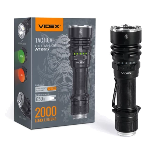Ліхтар туристичний Videx Тактичний 2000Lm 6500K (VLF-AT265): Тип Ручной