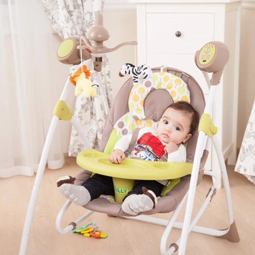 Колыбель-качели Carrello Nanny CRL-0005 Grey Planet: Дополнительные удобства регулируемая спинка, таймер отключения укачивания, звуковое сопровождение, ремни безопасности, измен