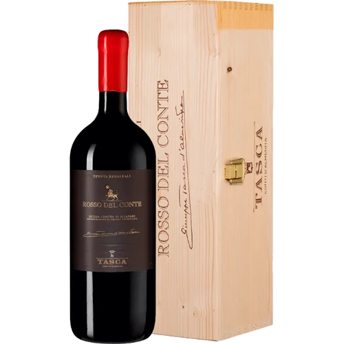 

Вино Rosso del Conte Contea di Sclafani Doc wooden box красное сухое 14 % 0.75 (WHS8052462540978)