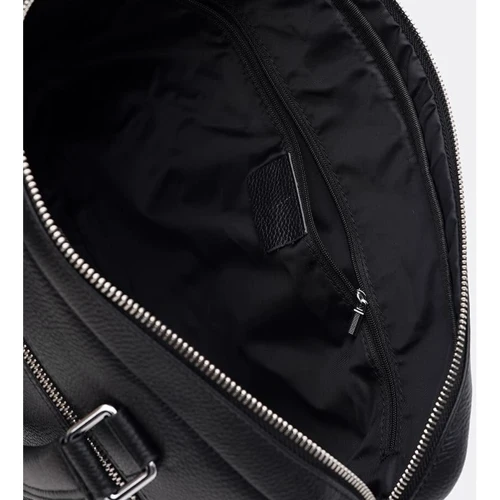 Мужская сумка-мессенджер Borsa Leather черная (K16613-1-black): Фактура Матовая, Зернистая
