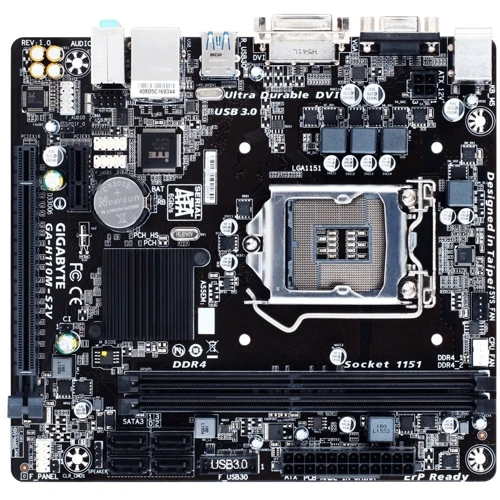 Gigabyte GA-H110M-S2V: Разъемы на плате PCI Express x1, SATA 3.0