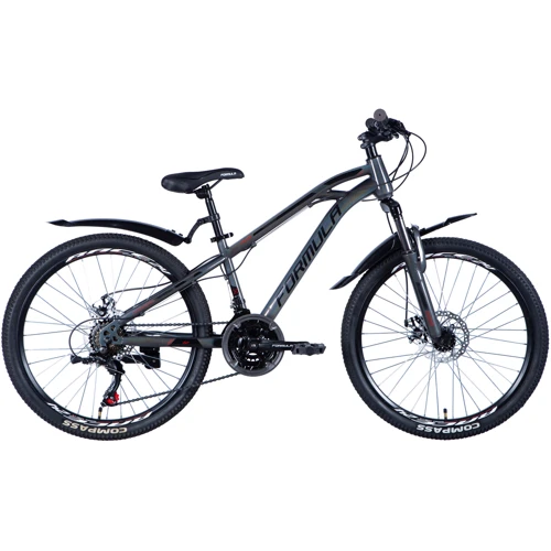 Велосипед ST 24" Formula DAKAR AM DD рама- 13" с крылом Pl 2024 радужный серебристый (OPS-FR-24-400)