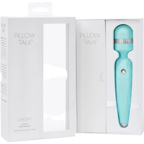 Роскошный вибромассажер PILLOW TALK - Cheeky Teal с кристаллом Сваровски
