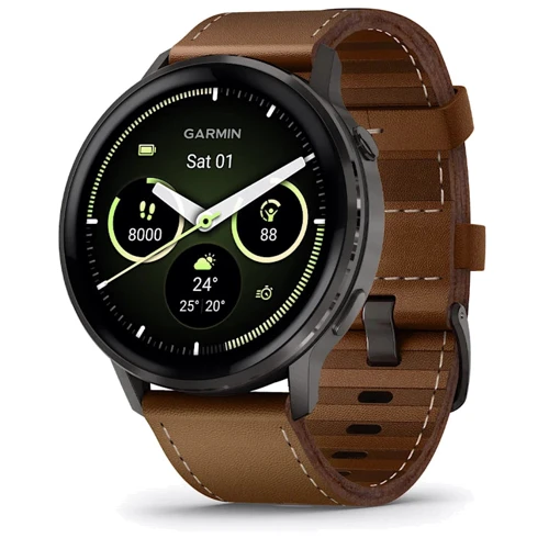 Смарт-годинник Garmin Venu 4 45mm Різдво з чорним Silicone Band and Brown Leather Band (010-03014-03): Види спорту Плавання, Гольф, Велоспорт, Біг