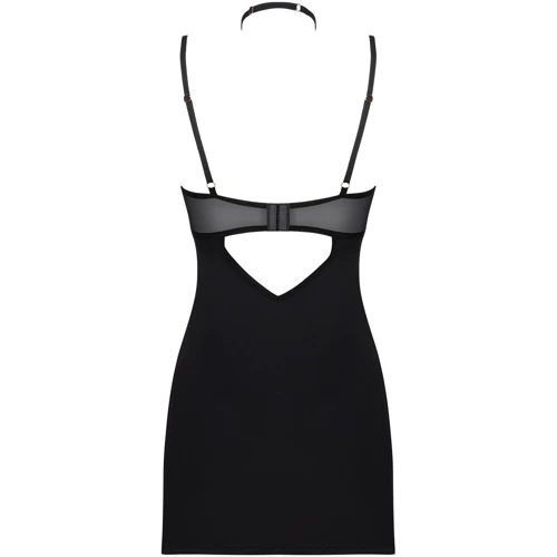 Сорочка Obsessive Selinne chemise & thong XS/S Black