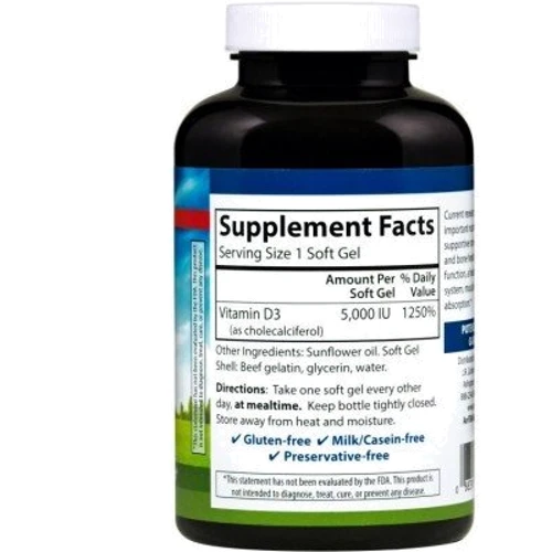 Carlson Labs Vitamin D3 5,000 IU (125 mcg) 360 Soft Gels Вітамін Д-3: Тип вітамін D