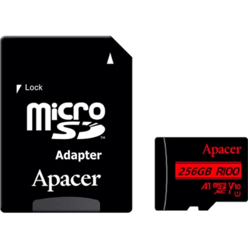 Карта памяти Apacer 256GB microSDHC Class 10 UHS-I V10 + adapter (AP256GMCSX10UB-R)