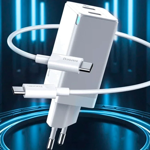 Зарядний пристрій Baseus USB-C Wall Charger GaN2 45W White with USB-C Cable (CCGAN-M02): Сила струму 2.4а і більш