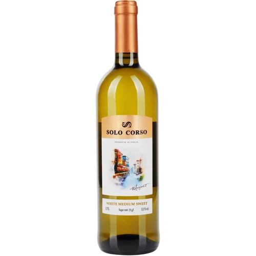 Вино Solo Corso, біле напівсолодке, 0.75л 11.5% (DIS8011510019620)
