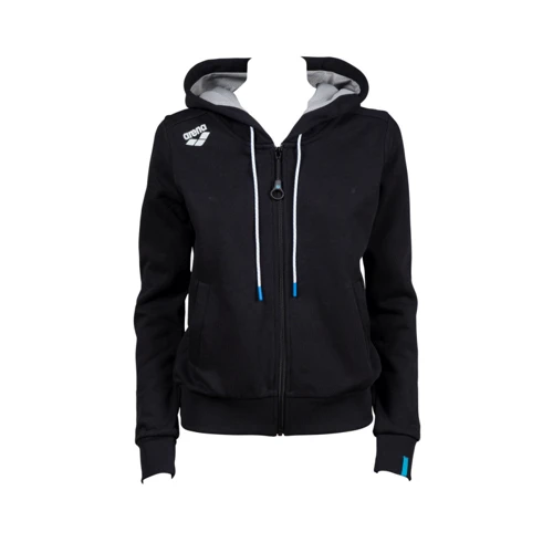Толстовка спортивна Arena W TE Hooded F/Z Jacket (003849-500) 40 чорна з капюшоном на блискавці