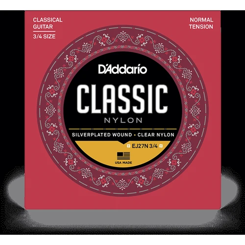 Струна для гитар Гитарные струны D'ADDARIO EJ27N 3/4 STUDENT CLASSICS NORMAL TENSION 3/4