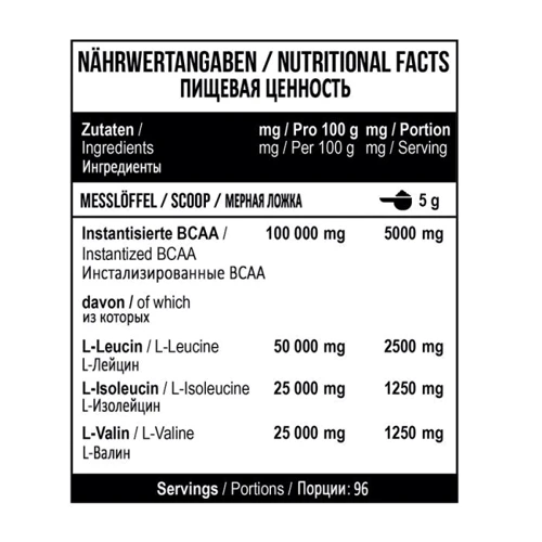 Амінокислота для спорту MST Nutrition BCAA Essential Fermented 480 g /96 servings/ Unflavored: Смак Без смаку