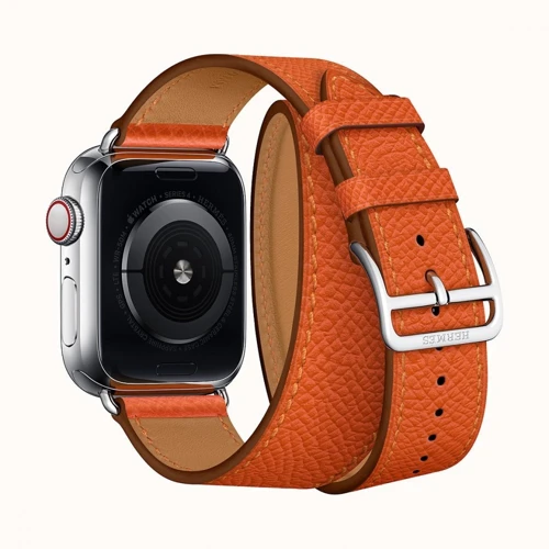 Apple Watch Series 4 Hermes 40mm GPS+LTE Stainless Steel Case with Feu Epsom Leather Double Tour (H077069CJ9J): Экран OLED LTPO с технологиями Retina и Force Touch / защитное стекло Ion-X повышенной прочности