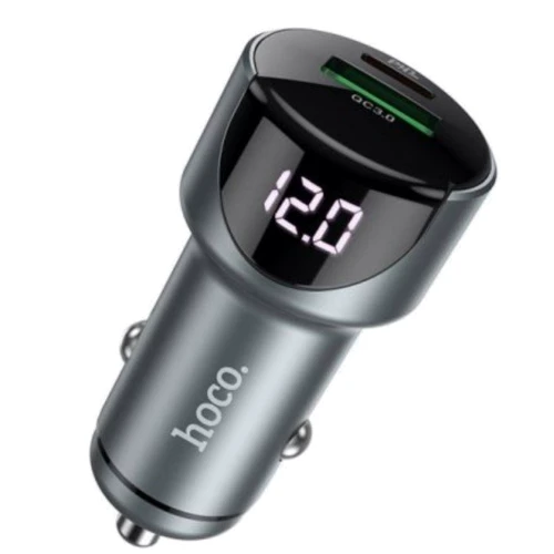 Зарядное устройство Hoco Car Charger USB+USB-C Z42 PD+QC 3A 20W Grey