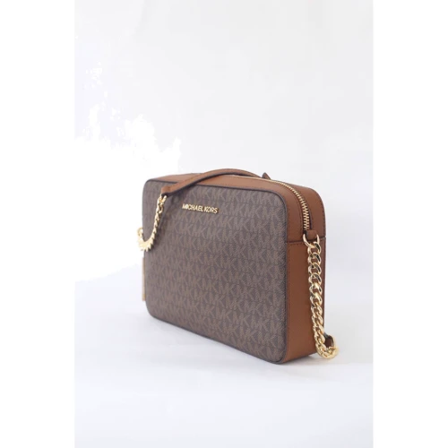 Женская сумка кросс боди Michael Kors коричневая (MK0560W): Тип ручки На цепочке, Плечевой ремень, Без ручки