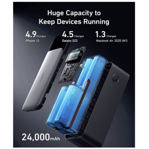 Внешний аккумулятор Anker Power Bank 24000mAh 737 PowerCore 140W Black (A1289011): Кабели/переходники для смартфонов в комплекте USB Type-C