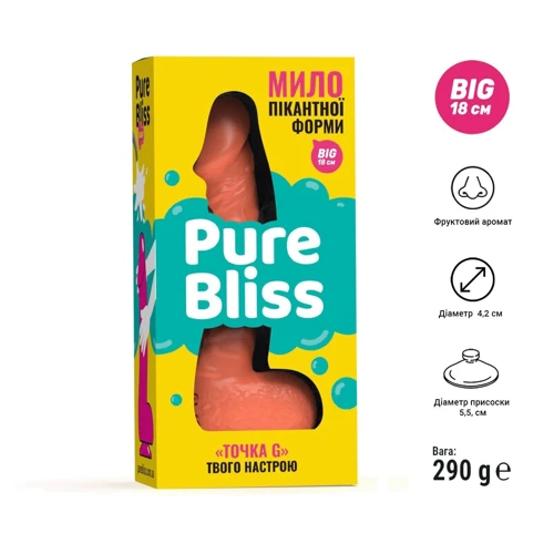 Крафтове мило-член із присоскою Pure Bliss BIG Coral, натуральне