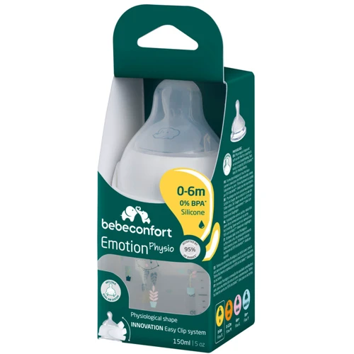 Бутылочка для кормления Bebe Confort EMOTION PHYSIO Urban Garden 150ml белая (3102209110): Материал пластик