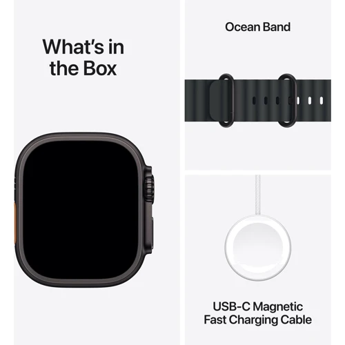 Apple Watch Ultra 3 GPS + Cellular 49mm Black Titanium Case with Black Ocean Band (MF0J4)