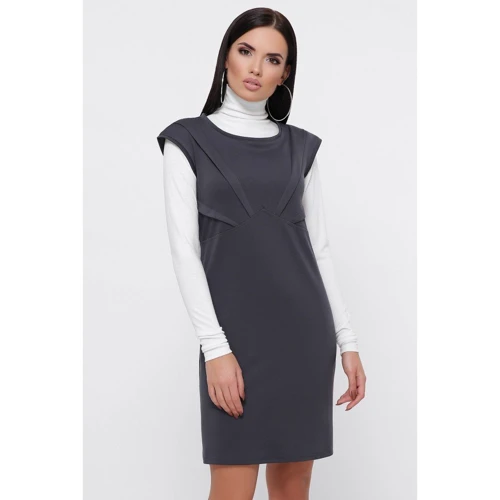 Платье FashionUp PL-1804A 42 серое повседневное до середины бедра