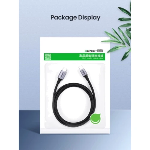 Кабель Ugreen Aluminum USB-C to USB-C 100W 5A 2m Black (70429) фото 4