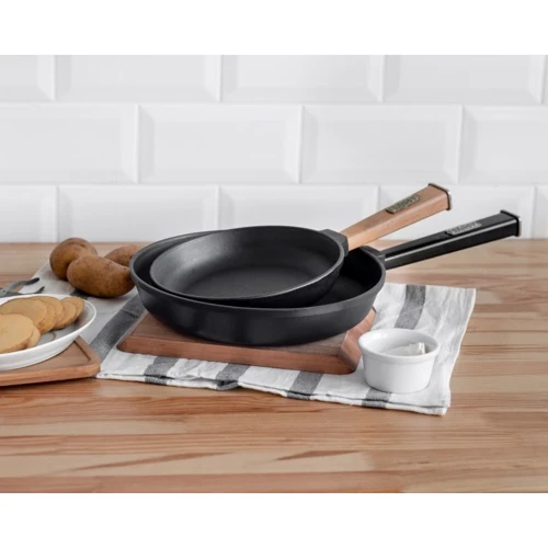 Сковорода Brizoll Optima-Black 24х4.65 см (O2440-P1): Материал ручки Дерево