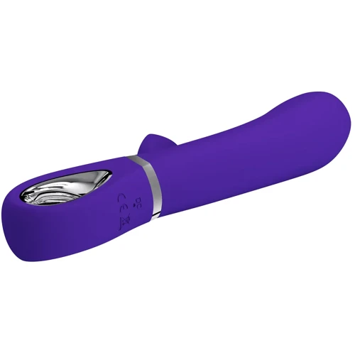 Вибратор с мягкой головкой и клиторальной стимуляцией LYBAILE Pretty Love Thomas USB Purple (BI-014621-3)