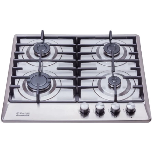 Варочная поверхность газовая Perfelli HGM 61490 I: Рабочая поверхность нержавеющая сталь