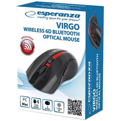 Мышь Esperanza Virgo 6D Bluetooth Red (EM129R): Интерфейс подключения Bluetooth