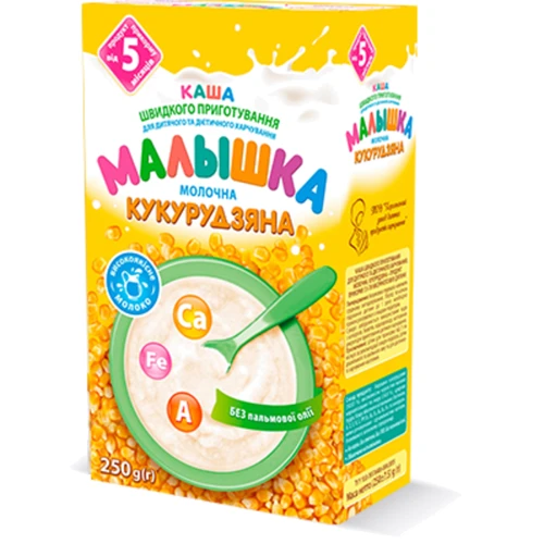 Каша молочная Малышка 250г кукурузная: Тип Каши молочные