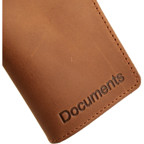 Женская обложка для документов DNK Leather коричневая (DNK-minidoc-fileH-colN): Материал Натуральная кожа