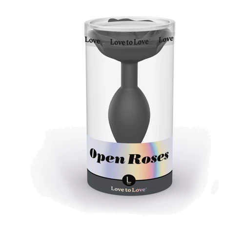 Силиконовая анальная пробка Love To Love OPEN ROSES L SIZE - BLACK ONYX