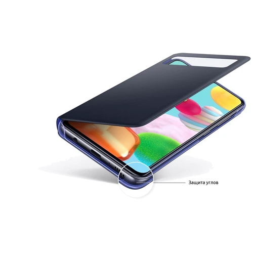 Чохол для телефона Samsung Wallet Cover View S Black (EF-EA415PBEGRU) for Samsung A415 Galaxy A41: Плівка в комплекті немає
