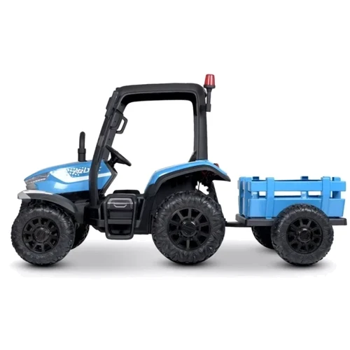 Дитячий електромобіль Bambi Racer трактор із причепом, синій (M 4844EBLR-4)